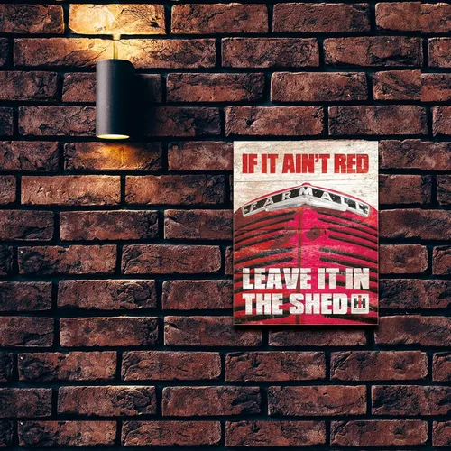 Miniatura 5 de Desperate Enterprises Farmall - Letrero de hojalata con texto en inglés "If it Ain't Red Leave It In The Shed", decoración nostálgica de metal