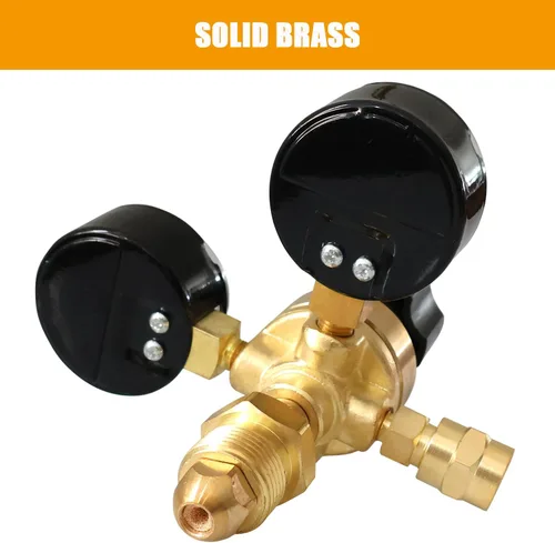 Miniatura 5 de Medidores de regulador de CO2 de argón Reguladores de soldadura de gas para soldador MIG TIG, 0-4000 PSI, conexión de entrada CGA580