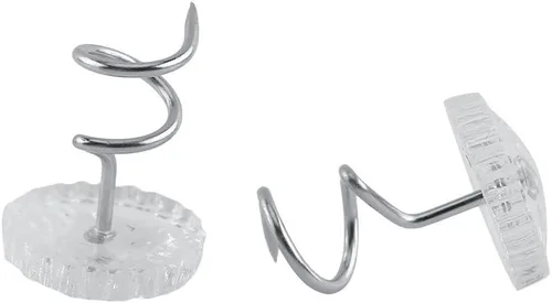Hilitand 50 piezas de tachuelas de tapicería, alfileres para faldón de cama, cabezas transparentes para tapicería, sofá, cama, fundas