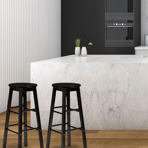 Miniatura 5 de PJ Wood Taburetes de cocina de asiento redondo clásico de 24 pulgadas de alto para hogares, espacios de comedor y bares con asientos sin espalda