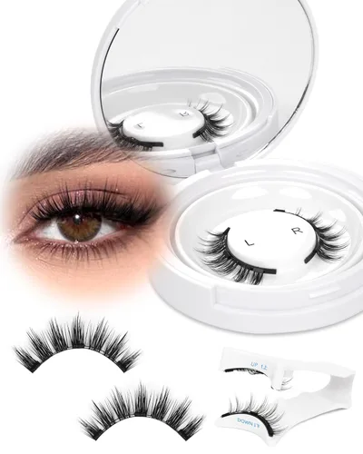 Miniatura 9 de EMEDA 002 - 10 pares de pestañas postizas de aspecto natural, pestañas postizas suaves, 100% hechas a mano, reutilizables, banda transparente, 1