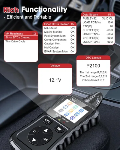 Miniatura 6 de Escáner OBD2 Lector de código de automóvil Soporte de prueba de voltaje Plug and Play Fixd Car CAN Herramienta de escaneo de diagnóstico Leer