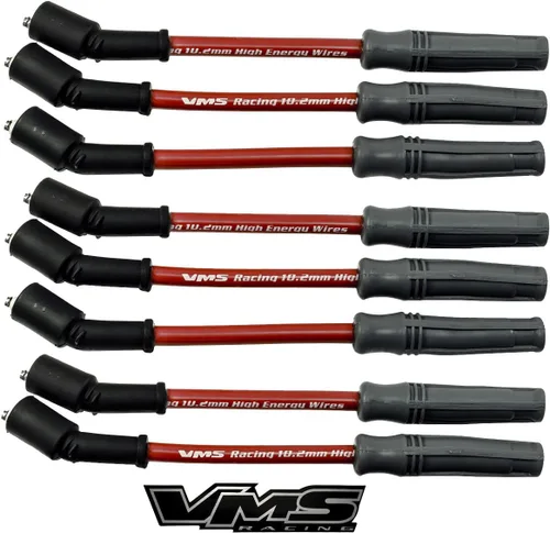 Miniatura 7 de VMS RACING Juego de cables de bujía de motor de alto rendimiento rojo de 0.402 in, cables de encendido, 32829, compatible con motores Vortec Chevy