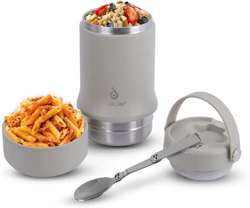 Miniatura 11 de Ideus Termo de sopa con cuchara plegable y cuenco de 20 onzas, lonchera Bento todo en uno aislada de acero inoxidable a prueba de fugas, contenedor
