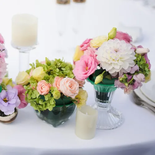 Miniatura 6 de Hahood Paquete de 8 rondas de espuma floral verde en cuencos, kit de arreglo floral para flores frescas y artificiales, 4.7 pulgadas de diámetro
