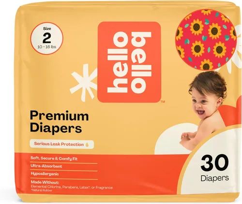 Miniatura 13 de Pañales Hello Bello, talla 4 (22-37 libras) Flower Child, 21 unidades de pañales desechables premium para bebé, hipoalergénicos con sensación suave