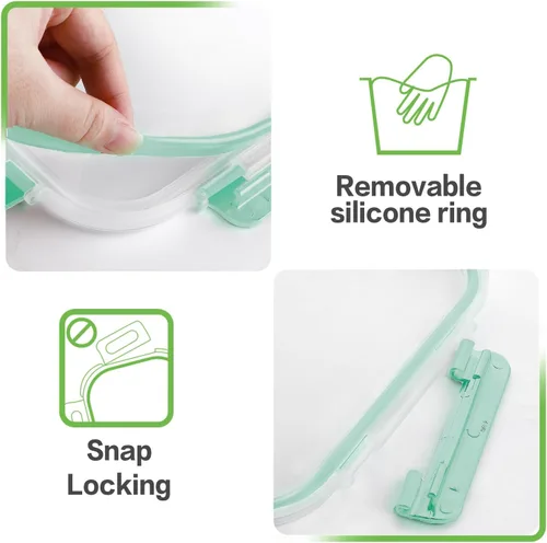 Miniatura 4 de HOMBERKING 24 recipientes de vidrio para almacenamiento de alimentos con tapas, recipientes de vidrio para preparación de comidas, cajas Bento
