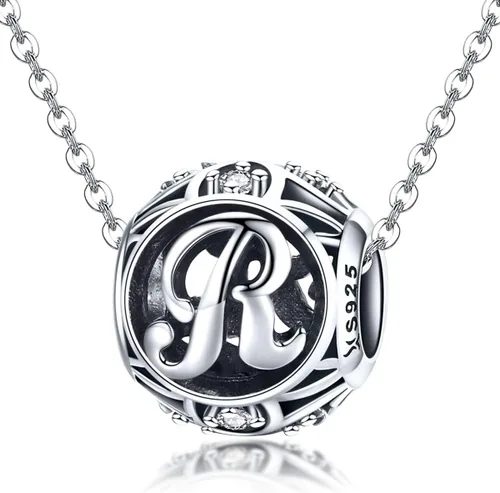 Miniatura 5 de Plata de ley 925 con piedras cúbicas, opciones completas de regalo de la A Z, cuentas de letras del alfabeto para pulseras europeas Pandora