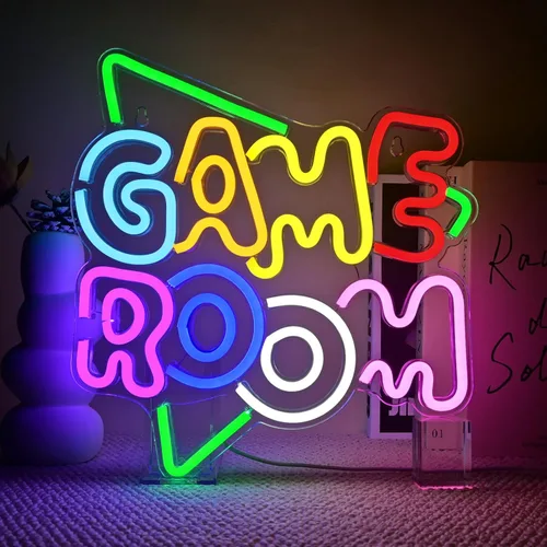 Miniatura 6 de Letreros de Neón de Cartas de Juego para Decoración de Pared Póquer Adolescentes Luz LED Neón Azul Blanco Letrero de Luz USB para Dormitorio Casino