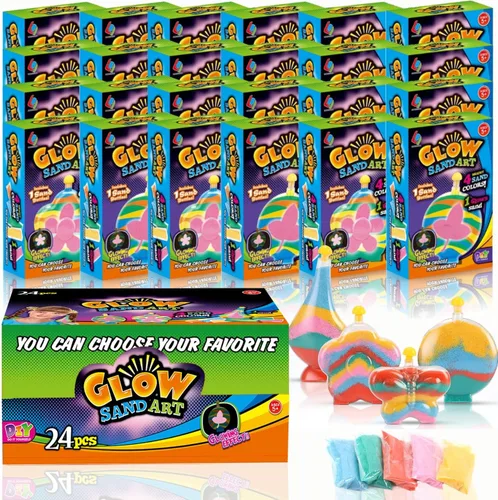 Miniatura 8 de Crea tu propia actividad artística de arena mágica con purpurina Kits de arena personalizados de colores que brillan en la oscuridad para niños