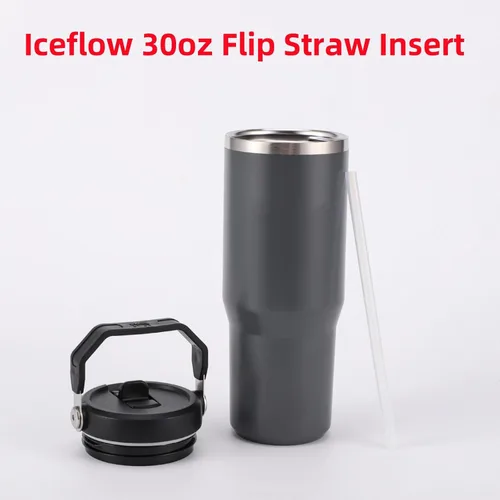 Miniatura 8 de Pajita de repuesto compatible con Stanley Iceflow de 30 oz con tapa abatible, pajitas de bebida transparentes reutilizables con cepillo limpiador