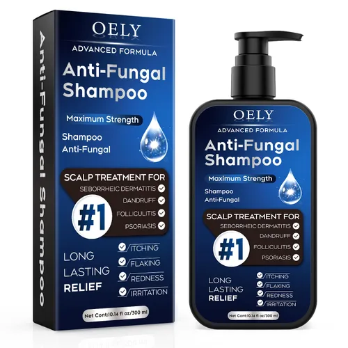 Champú antifúngico para dermatitis seborreica, foliculitis y psoriasis del cuero cabelludo, champú anticaspa para hombres y mujeres, alivia la