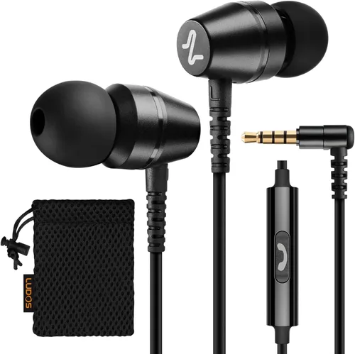 LUDOS OMNITONE Auriculares con cable in-ear, 5 años de garantía, auriculares con micrófono, conector de 3.5 mm, auriculares con cable, para