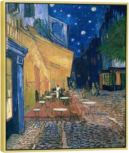 Miniatura 10 de Wieco Art V0060 reproducción al óleo del cuadro "Terraza de café por la noche", de Vincent Van Gogh. Pintura en lienzo Giclee, para decorar