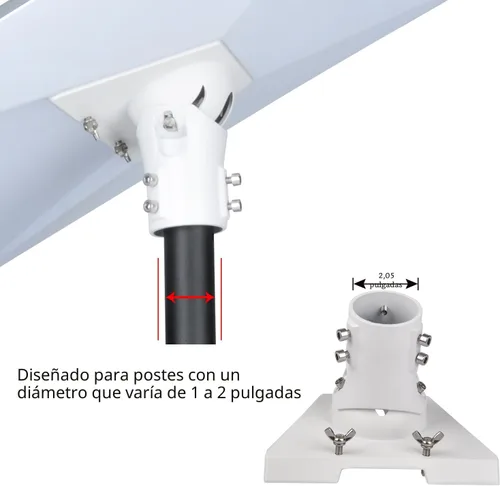 Miniatura 2 de Adaptador de tubo de montaje en poste para Starlink Standard 4/4X/Gen3, kit de adaptador de montaje en poste ajustable para plato Starlink Standard