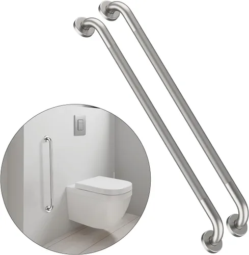 Miniatura 56 de Barra de agarre antideslizante para ducha de 24 pulgadas, acabado blanco frotado con aceite, diámetro de 1.25", Barra de agarre para baño Munzong