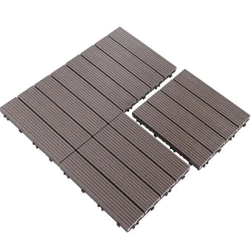 Miniatura 3 de PURE ERA Azulejos de piso entrelazados de madera para interiores y exteriores, 12 x 12 pulgadas (10 unidades, 10 pies cuadrados, marrón) - Gran