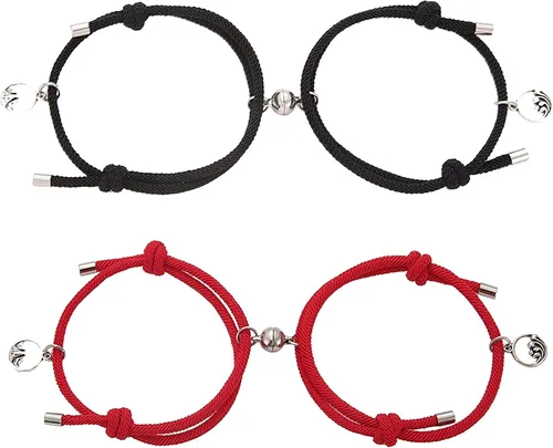 Long tiantian 24 pulseras magnéticas para parejas, atracción mutua, amistad, cuerda a juego, regalos para él y sus mejores amigos, Cuerda trenzada,