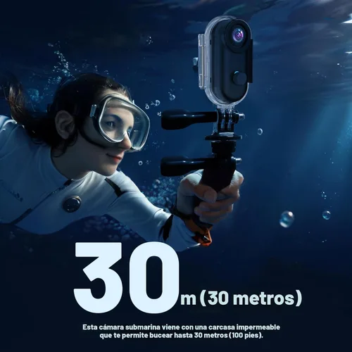 Miniatura 4 de Cámara de acción mini 4K de 128GB Thumb POV, cámara de video portátil para el cuerpo, grabadora de video portátil con IPX7 impermeable para buceo