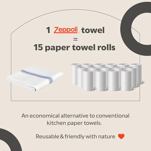 Miniatura 6 de Zeppoli - Trapos clásicos de cocina, de 100% algodón, para cocina o limpieza, reusables, súper absorbentes, lavables a máquina, paquete a granel