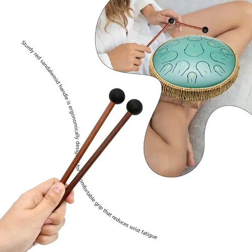 Miniatura 6 de Lidguni Mazo de tambor de lengua, palitos de campana de palitos Glockenspiel, mazo de xilófono de goma de percusión con mango de madera, 8.3