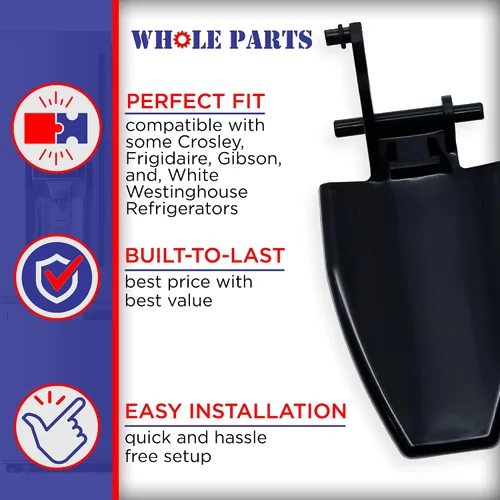 Miniatura 5 de Whole Parts 241682003 - Palanca dispensadora de agua para refrigerador (negra) – Reemplazo y compatible con algunos refrigeradores Westinghouse