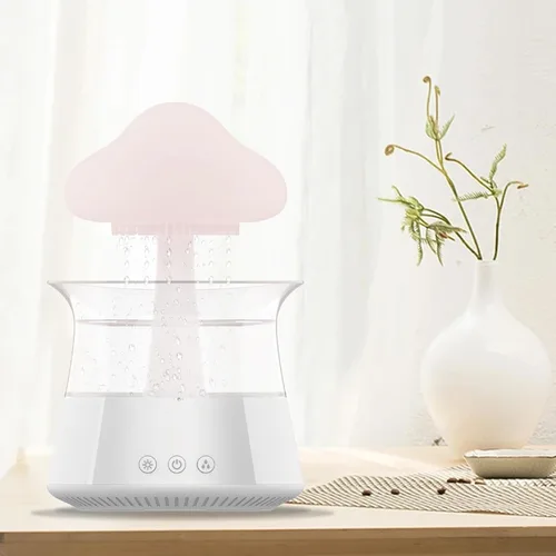 Miniatura 7 de Rain Cloud Humidificador de goteo de agua, difusor de aroma de hongos, difusor de aceite esencial, difusor de aromaterapia de ruido blanco de 10.8