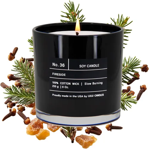 Miniatura 102 de Lulu Candles After Dark - Vela perfumada en tarro de soja de lujo de teca y caoba, vertida a mano en los Estados Unidos, Velas altamente perfumadas