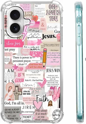 Miniatura 55 de Funda para Celular con Versículos de la Biblia, Colocación de Citas Cristianas de Jesús, Diseño Collage, Funda Protectora Suave de TPU de Moda