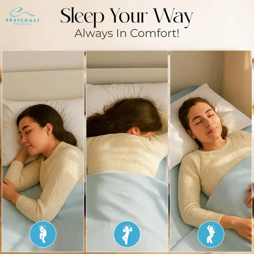 Miniatura 2 de East Coast Bedding Cozy Dream - Almohadas de plumas y plumón de ganso, certificado RDS, funda 100% algodón, colección de hotel, para dormir en cama