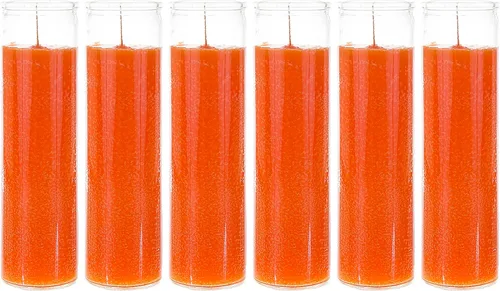 Miniatura 8 de Mega Candles 6 velas de oración devocionales sin perfume de color rojo para 7 días, velas de cera prémium de 2 x 8 pulgadas, santuario, vigilias