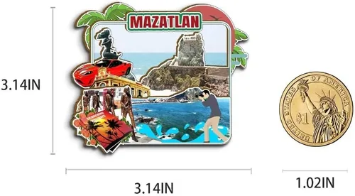 Miniatura 3 de Mazatlán México imán de nevera de madera 3D monumentos de viaje coleccionables, recuerdos, decoración hecha a mano