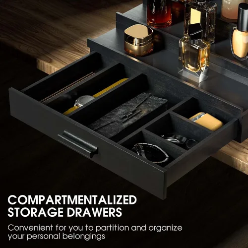 Miniatura 2 de Sephyroth Organizador de colonia para hombre, 3 niveles, estante elevado de exhibición de colonia con cajón, organización de perfumes y elevadores
