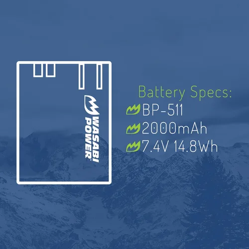 Wasabi Power Batería para Canon BP-511, BP-511A, BP-512, BP-514