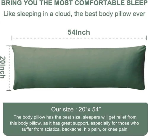 Miniatura 6 de DOWNCOOL Relleno de Almohada Grande para el Cuerpo - Almohada Transpirable de Cuerpo Completo para Personas que Duermen de Lado - Almohada de Cama