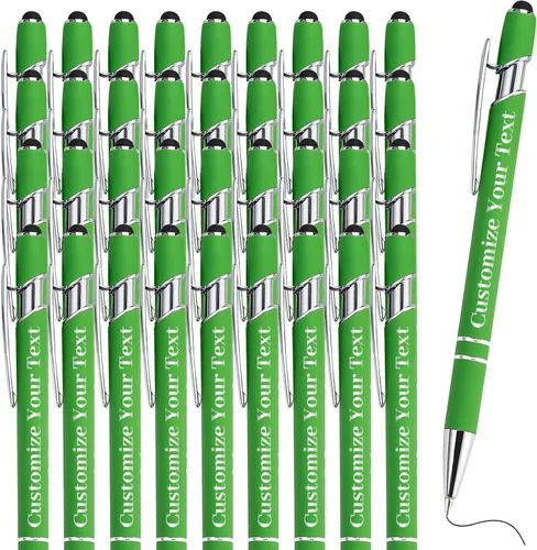 Miniatura 41 de Hasta 500 bolígrafos personalizados a granel con lápiz capacitivo, grabado, juego de bolígrafos con tu nombre, texto para mujeres de negocios