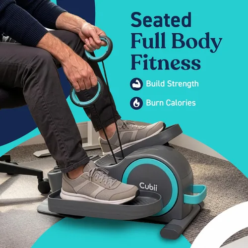 Miniatura 6 de Cubii Total Body - Pedal elíptico para usar sentado bajo el escritorio con bandas de resistencia integradas para el cuerpo superior, 12 niveles