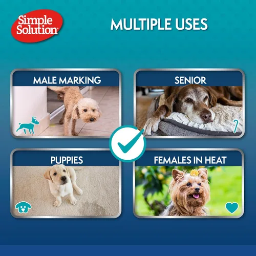 Miniatura 8 de Simple Solution Envolturas desechables para macho, bandas absorbentes a prueba de fugas para el vientre para perros, ayuda para la incontinencia