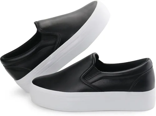 Miniatura 7 de JABASIC Mocasines de plataforma sin cordones para mujer, mocasines cómodos y casuales