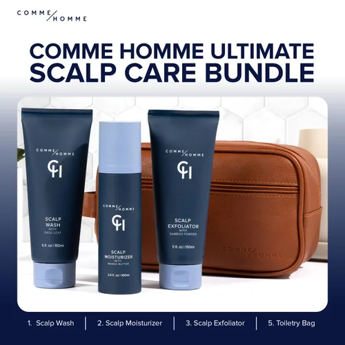 Miniatura 8 de Comme Homme Hidratante calmante para el cuero cabelludo para hombres calvos Hidrata, suaviza y ralentiza el nuevo crecimiento con aloe
