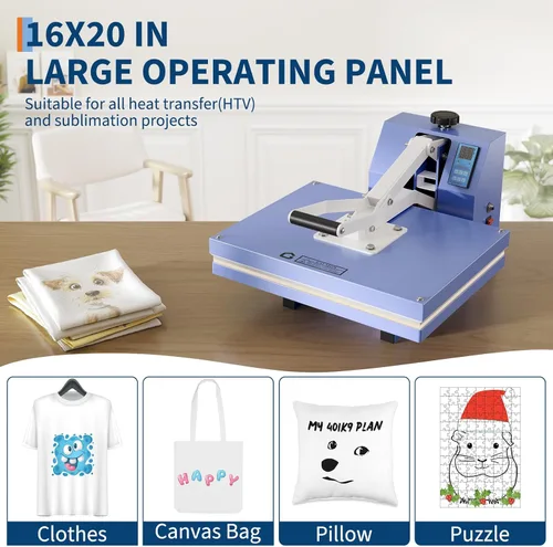 Miniatura 4 de Prensa de calor de 16 x 20, máquina de prensa profesional digital, calentamiento rápido, calidad industrial con presión ajustable, máquina