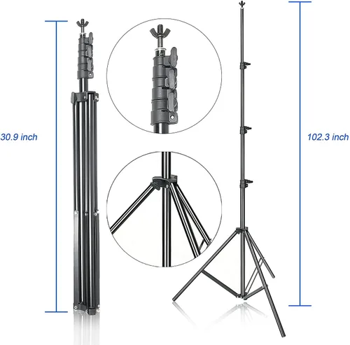 Miniatura 3 de HYJ-INC Sistema de soporte de fondo de fotografía ajustable de 10 pies x 8.5 pies, para estudio de fotografía y video, kit de soporte de fondo
