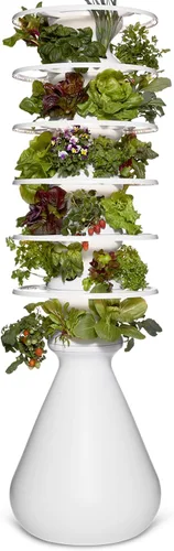 Miniatura 4 de Kit de inicio Farmstand con anillos luminosos y 18 créditos para plántulas Pequeño kit de sistema de cultivo hidropónico Torre de maceta