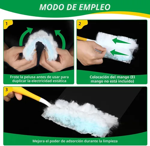 Miniatura 4 de Recambios de plumero, cepillo de eliminación de polvo estático desechable, cabezal de repuesto compatible con repuestos de plumero Swiffer para Azul