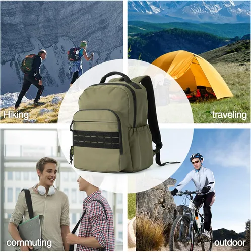 Miniatura 5 de Mochila táctica para computadora portátil de viaje para hombres, mochila de trabajo grande y resistente, aprobada por aerolíneas, mochila