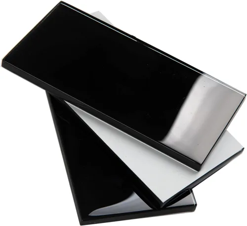 Azulejo de Vidrio Tipo Metro Negro de 3 x 6 Pulgadas Protector contra Salpicaduras para Cocina Baño Ducha Pared Paquete de 32 Hojas