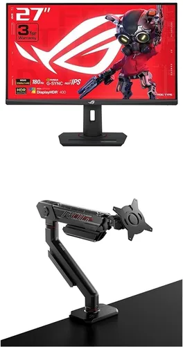 ASUS ROG Strix 27" QHD (2560x1440) HDR400 USB-C Monitor para juegos (XG27ACS) Brazo de monitor ROG Ergo (AAS01)