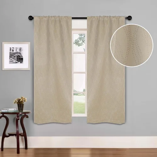 Miniatura 14 de BLUENILEMILLS Paneles de cortinas opacas para oscurecer la habitación con bolsillo para barra, cortinas perfectas para ventanas de cocina