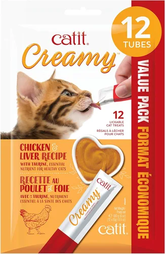 Miniatura 14 de Catit Golosina cremosa para gatos para lamer, premio saludable para gatos, atún, paquete de 50