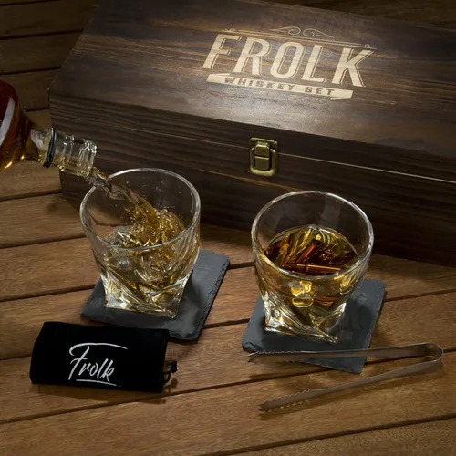 Miniatura 5 de Juego de piedras de whisky en forma de bala de alta calidad para hombres, 10 balas de acero inoxidable para whisky, 2 vasos de 11 oz , posavasos